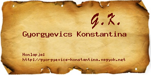 Gyorgyevics Konstantina névjegykártya